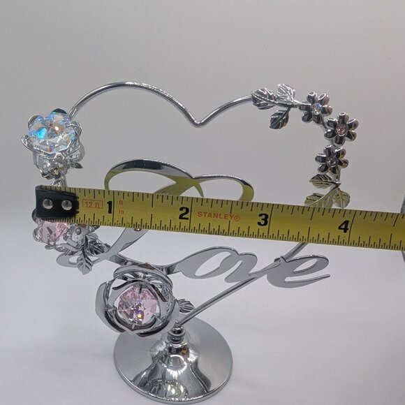 Crystocraft Love Heart topper tabletop crystal anniversary elegant decor wedding - Picture 6 of 7